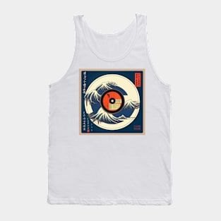 Vintage Japanese Blue Vinyl Record Postcard Tank Top